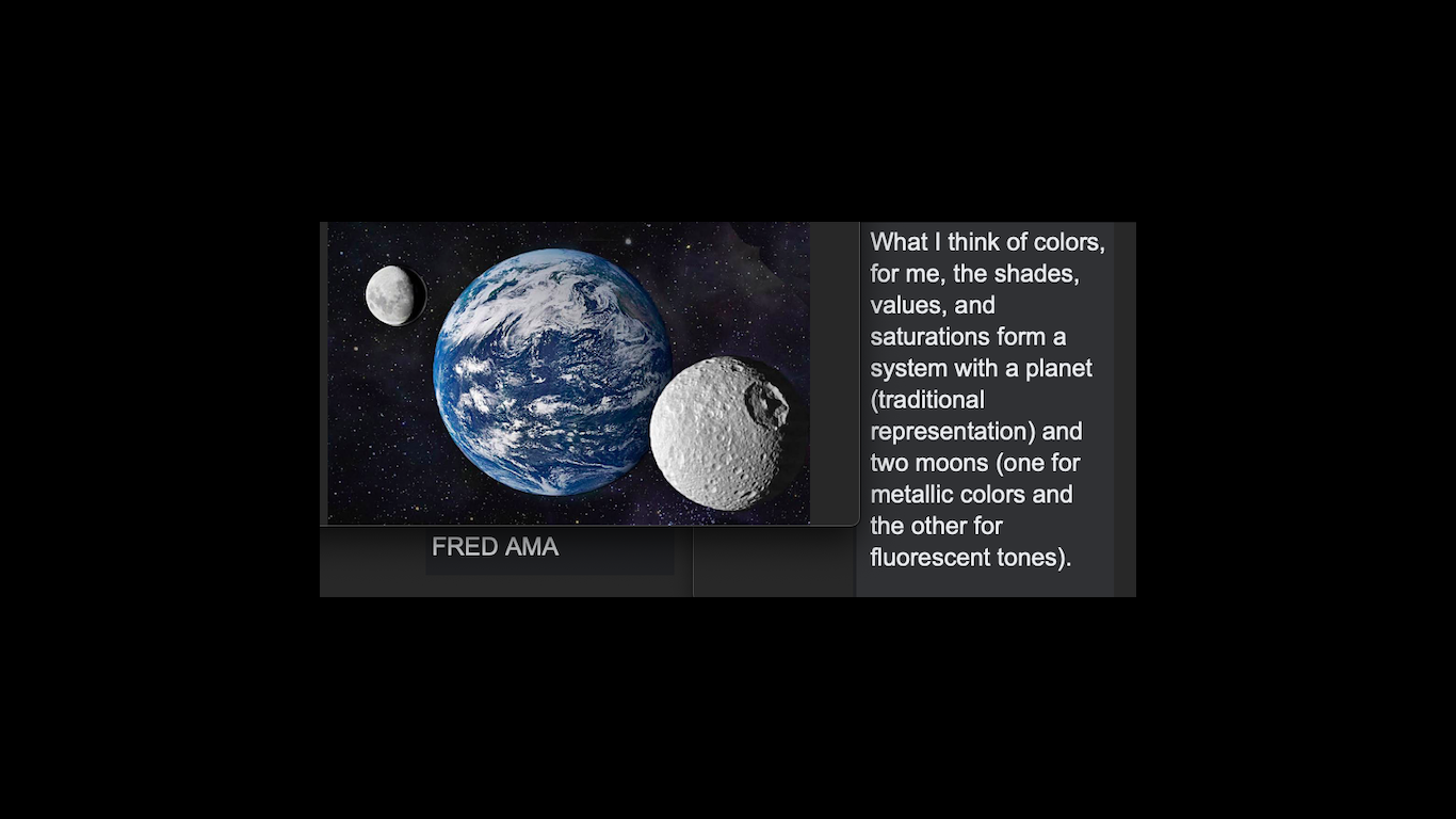 The Earth and Its Colored Moons.