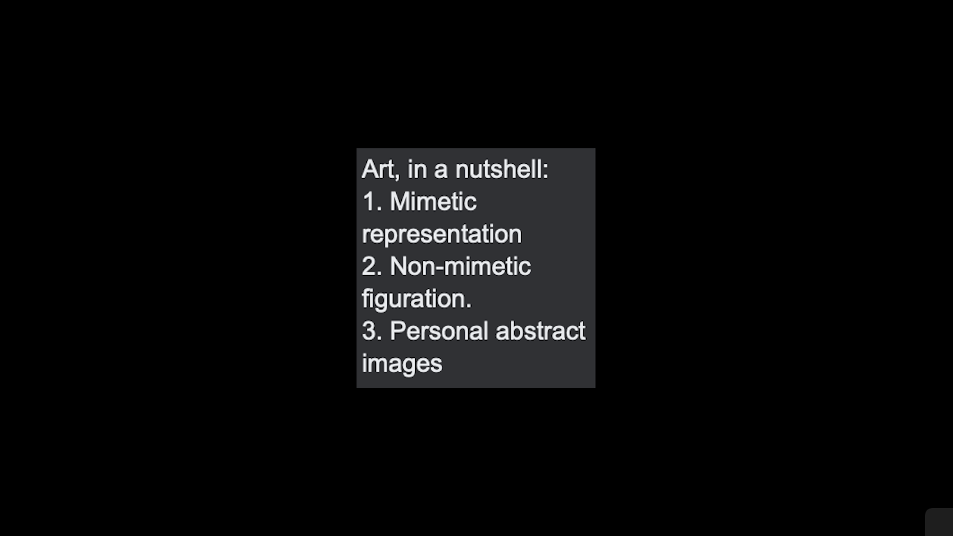Art, in a nutshell: