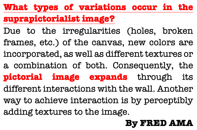 What types of variations occur in the suprapictorialist image?