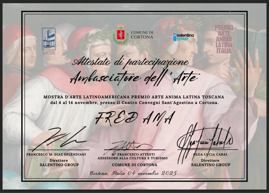 Certificate “Anima Toscana Art Prize” ITALY 2025