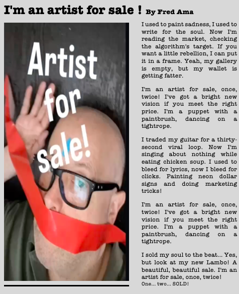 I’M AN ARTIST FOR SALE!